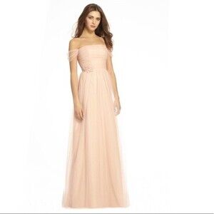 Monique Lhuillier Bridesmaids Beatrix Tulle Gown in Bellini NWOT 12